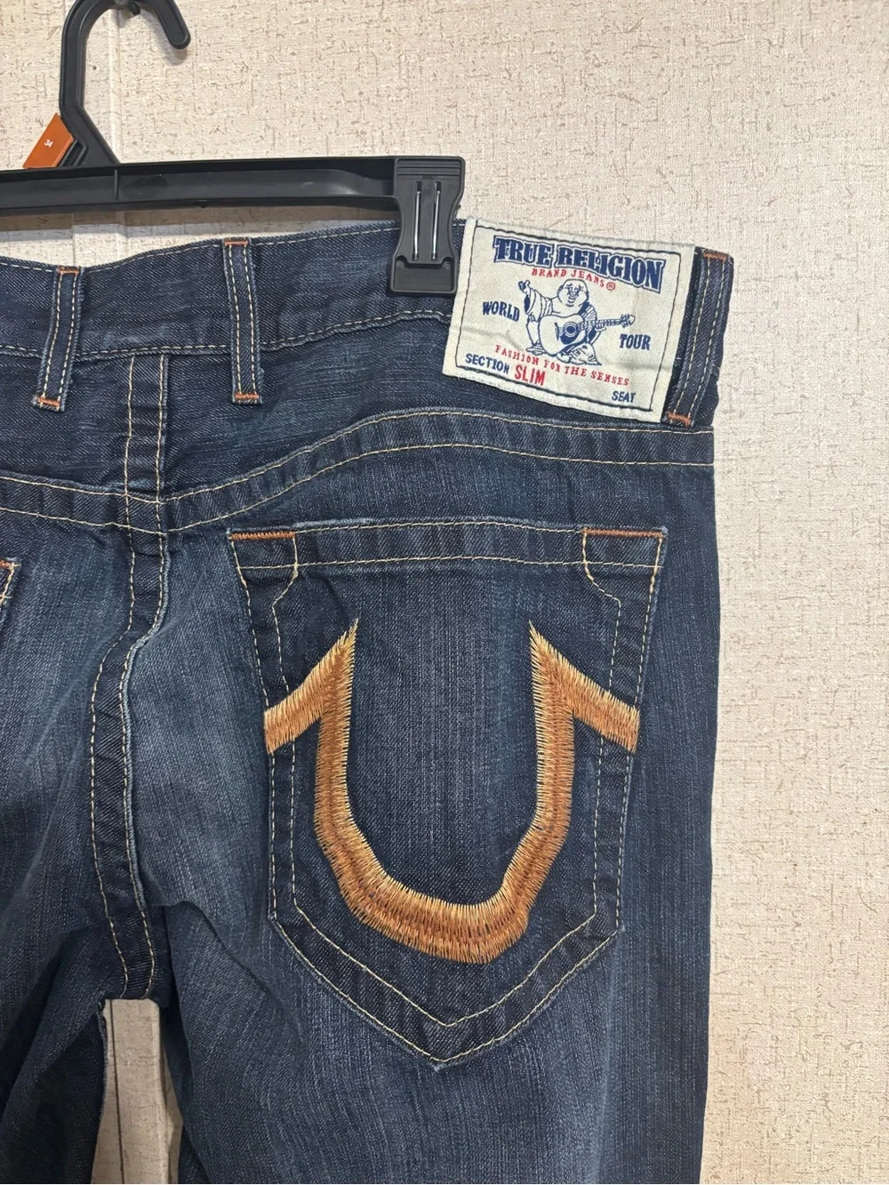 True Religion Dark Indigo Straight Leg Jeans men 38